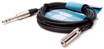 Adam Hall Cables K4 BYV Przedłużacz słuchawkowy gniazdo jack stereo 3,5 mm – wtyczka jack stereo 6,3 mm