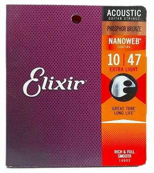 Elixir Nanoweb Phosphor Bronze Extra Light 10-47 Struny do gitary akustycznej