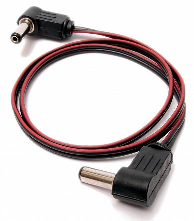Standardowy kabel do efektów gitarowych DC (5,5/2,1) wtyk kątowy/kątowy